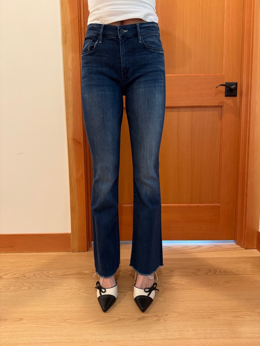 MOTHER High-Rise Straight-Leg Jeans in Dark Indigo